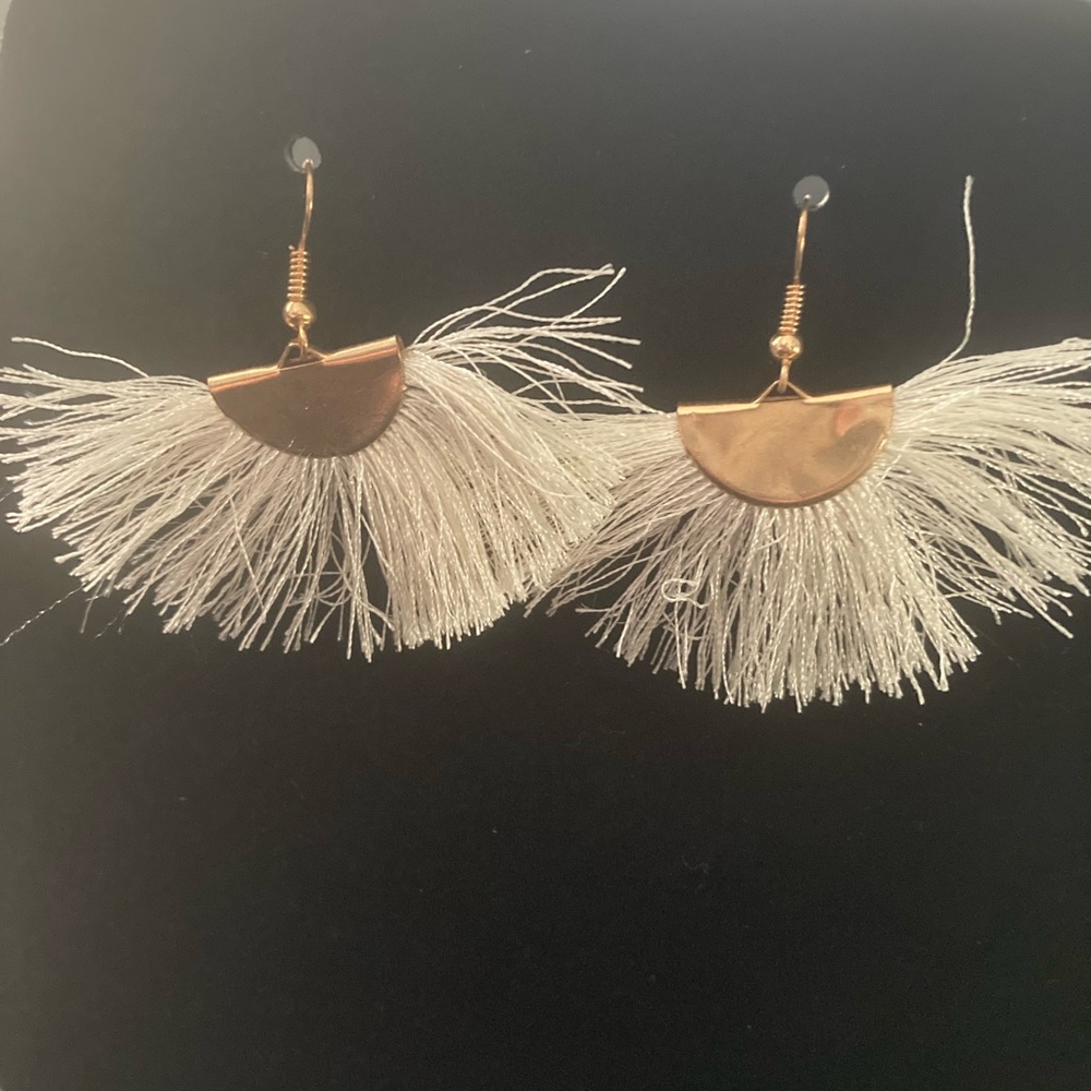 Champagne fringe earring
